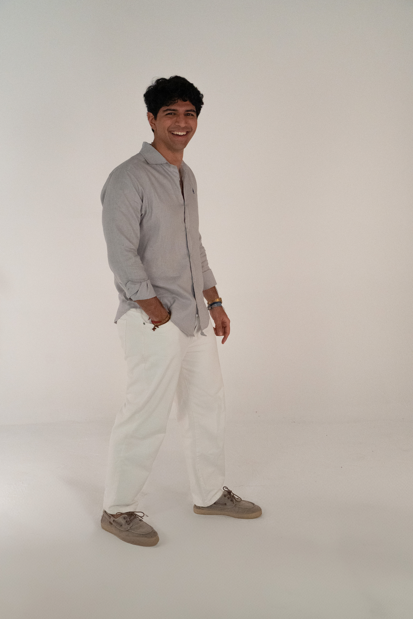 Camisa de manga larga Gris