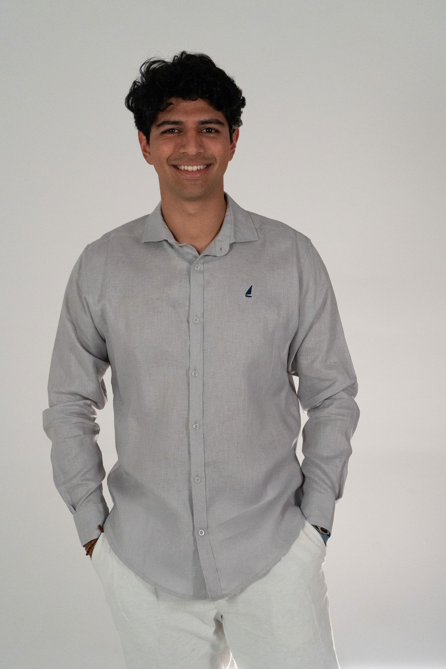 Camisa de manga larga Gris
